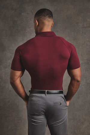 Muscle Fit Polo Shirt in Burgundy