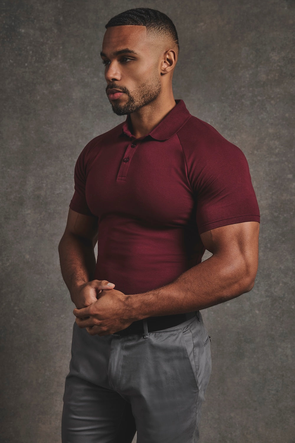 Muscle Fit Polo Shirt in Burgundy