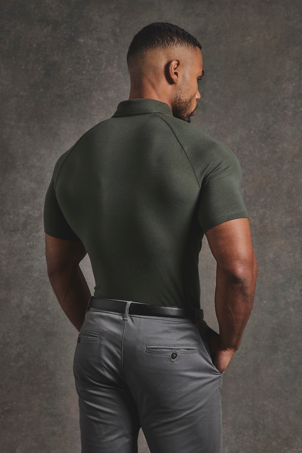 Muscle Fit Polo Shirt in Khaki