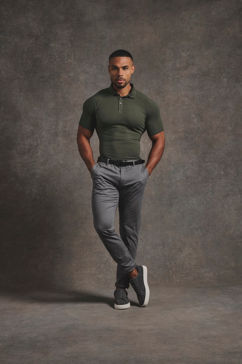 Muscle Fit Polo Shirt in Khaki