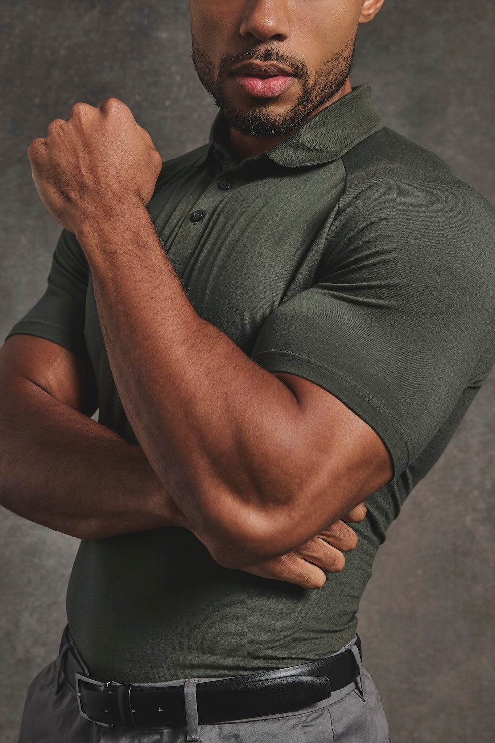 Muscle Fit Polo Shirt in Khaki