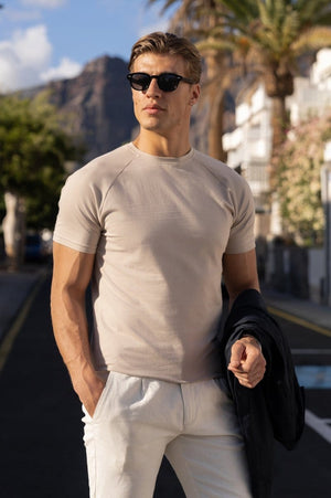 Muscle Fit T-Shirt in Sand - TAILORED ATHLETE - ROW