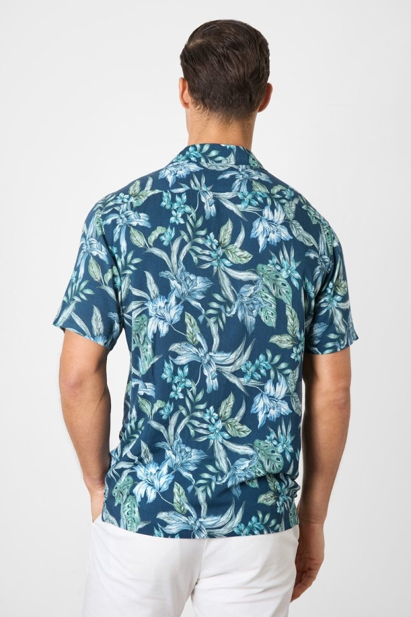 Printed Shirt in Multi Colour Tropical Floral - TAILORED ATHLETE - ROW