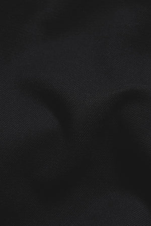 Melange Woven Shacket in Black