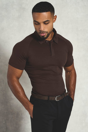 Luxe Smart Polo Shirt in Chocolate