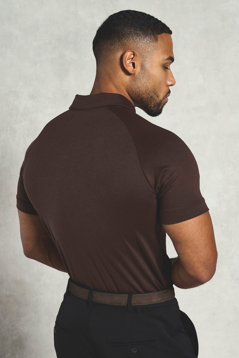 Luxe Smart Polo Shirt in Chocolate
