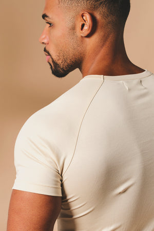 Mercerised Cotton T-Shirt in Alabaster