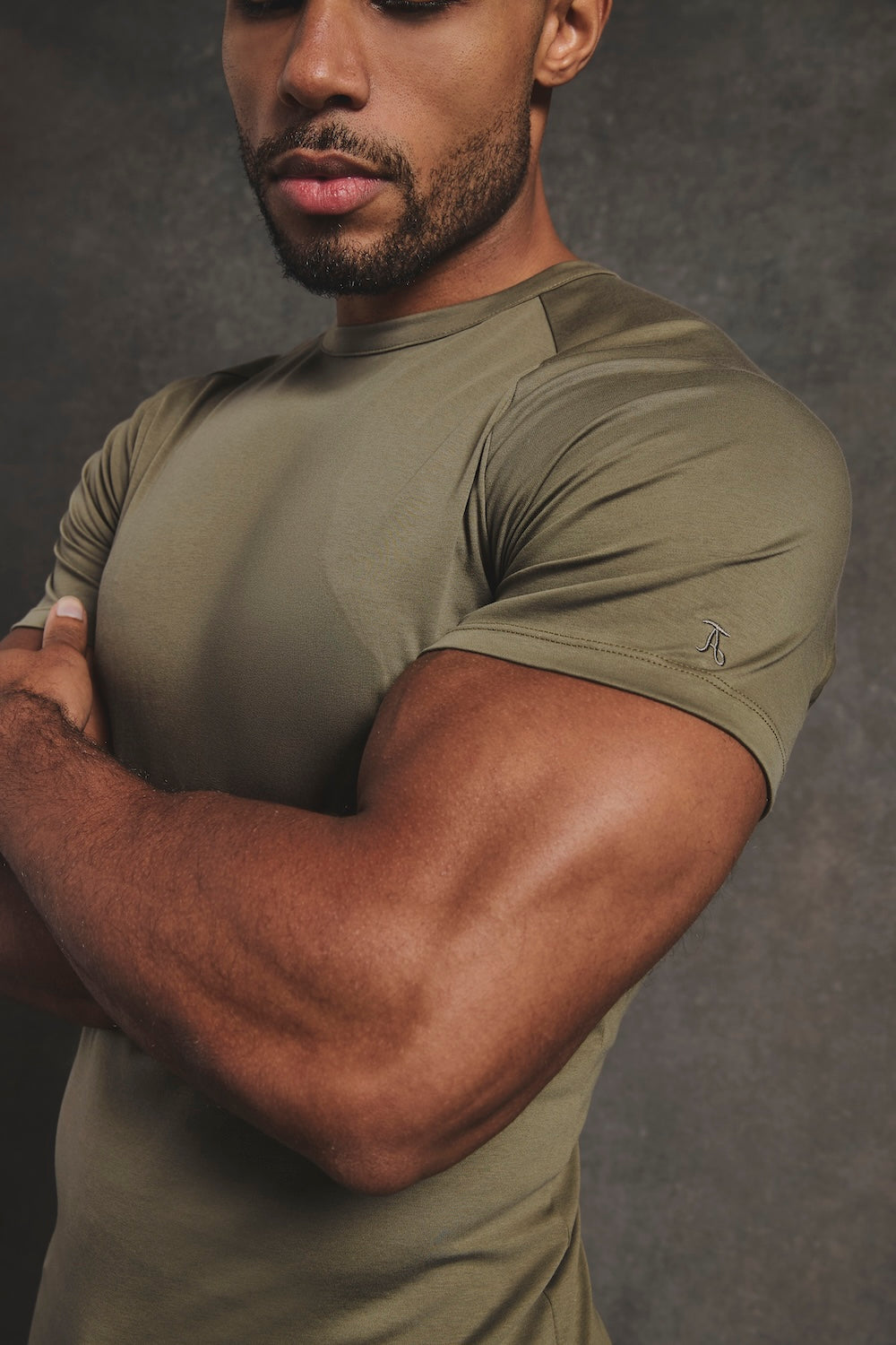 Mercerised Cotton T-Shirt in Khaki