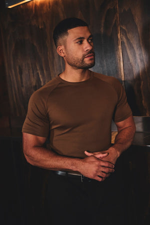 Mercerised Cotton T-Shirt in Chestnut