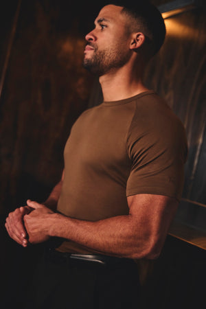 Mercerised Cotton T-Shirt in Chestnut