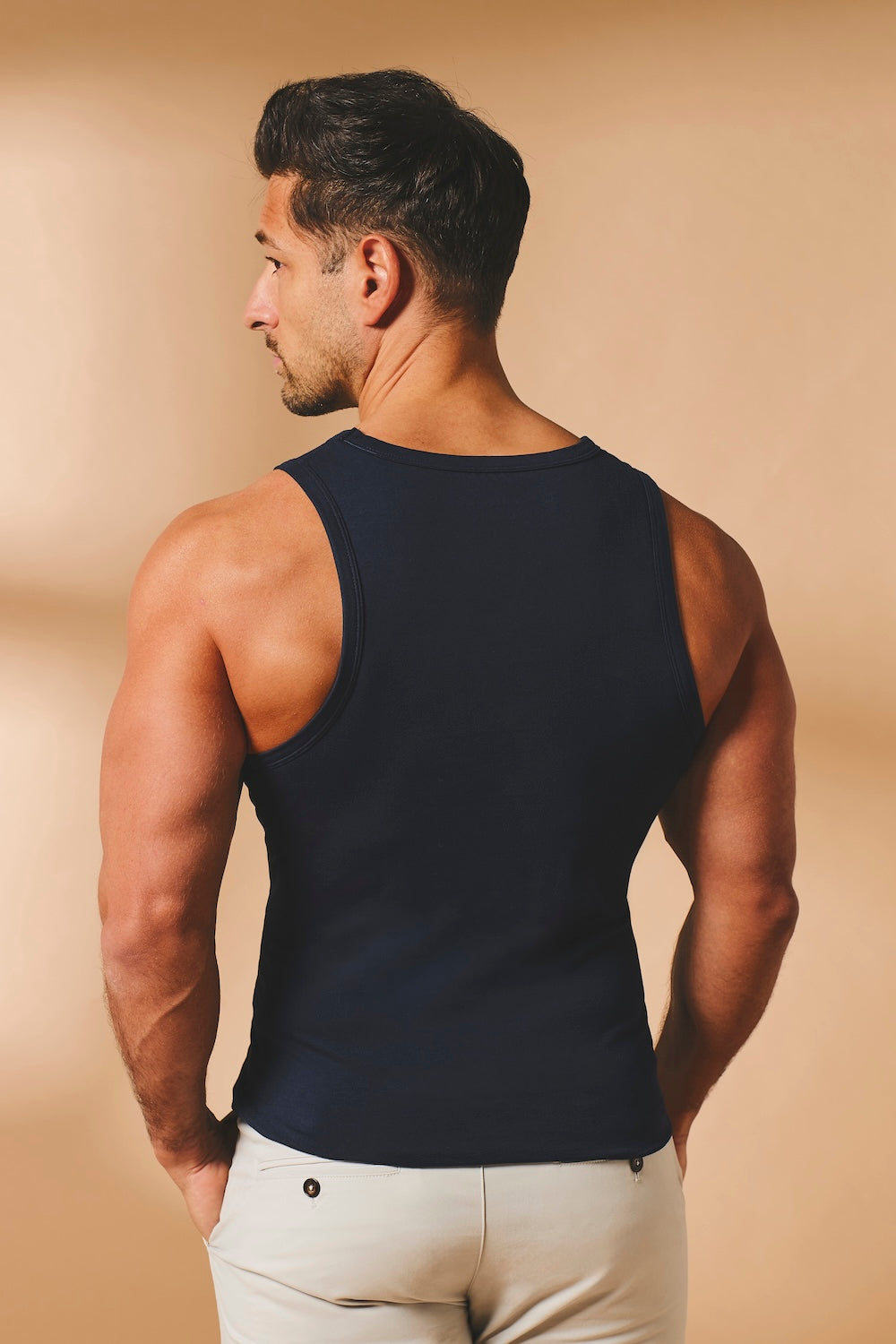 Muscle Fit Vest in True Navy