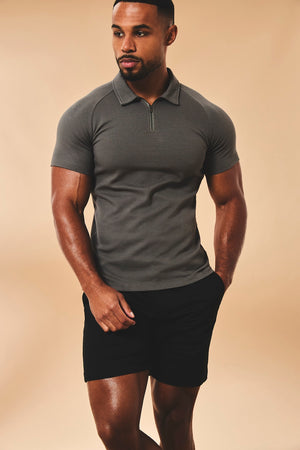 Muscle Fit Stretch Chino Shorts in Black