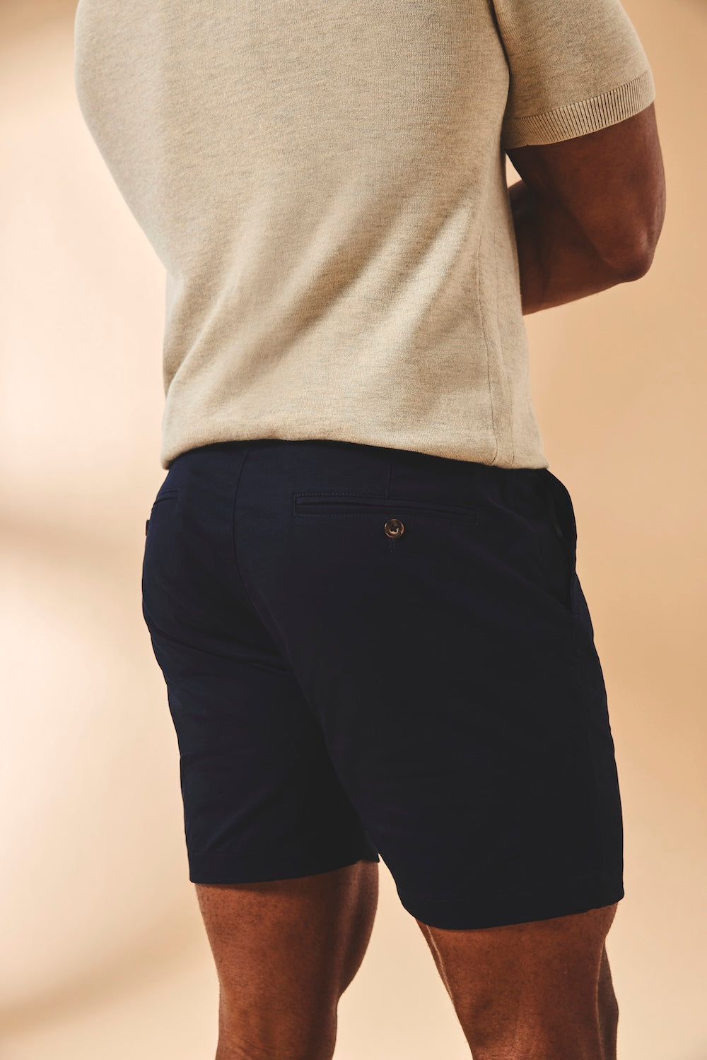 Muscle Fit Stretch Chino Shorts in Navy