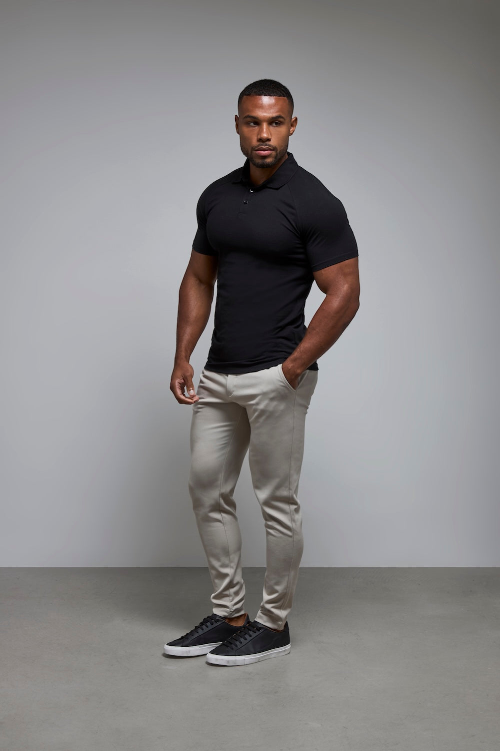 Muscle Fit Polo Shirt in Black