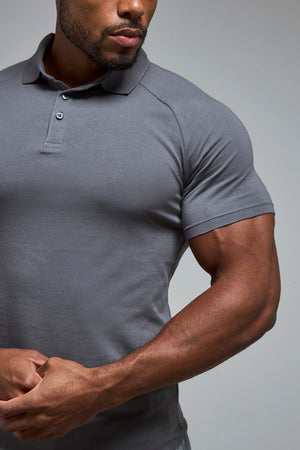 Muscle Fit Polo Shirt in Charcoal