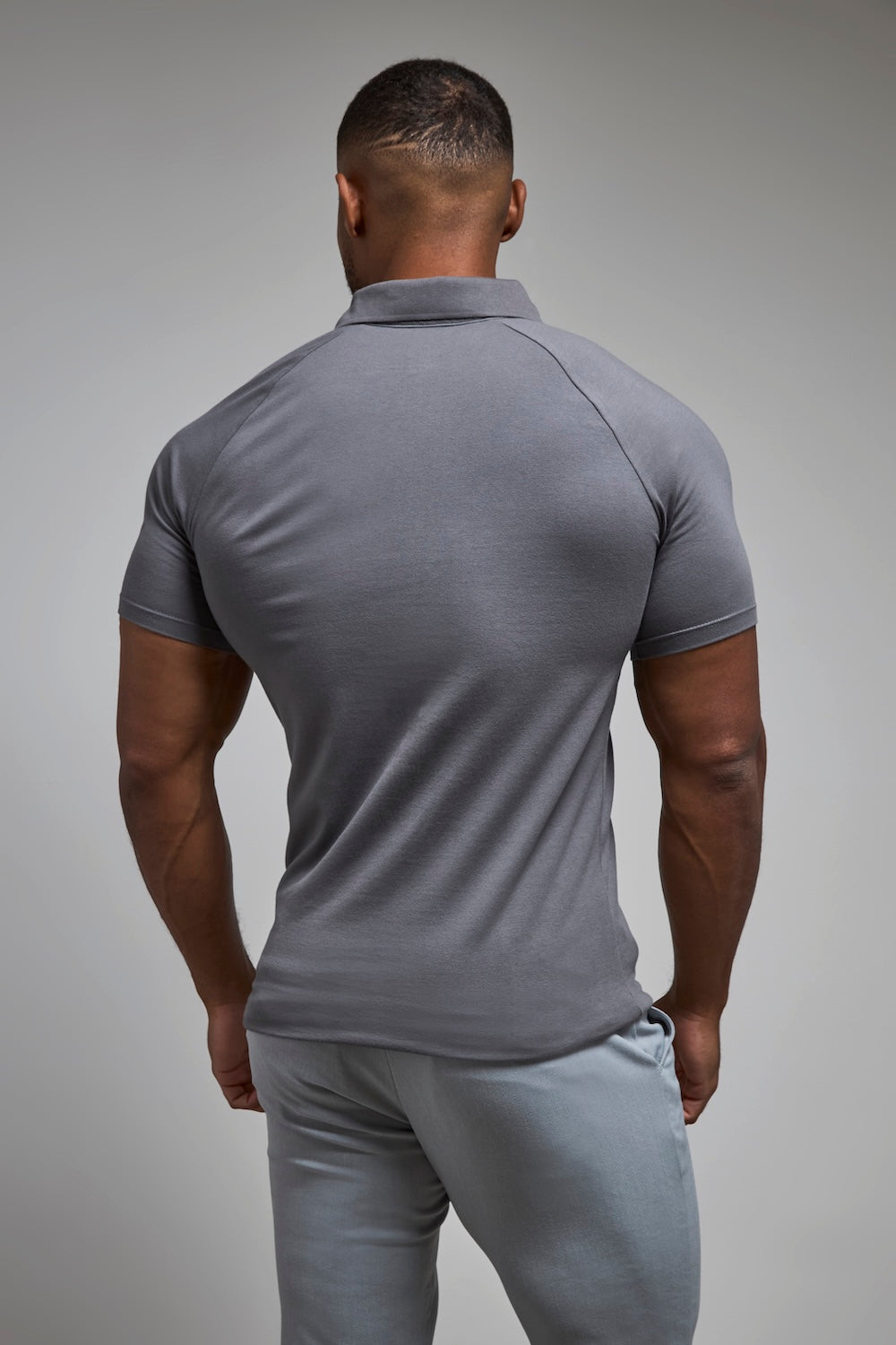 Muscle Fit Polo Shirt in Charcoal