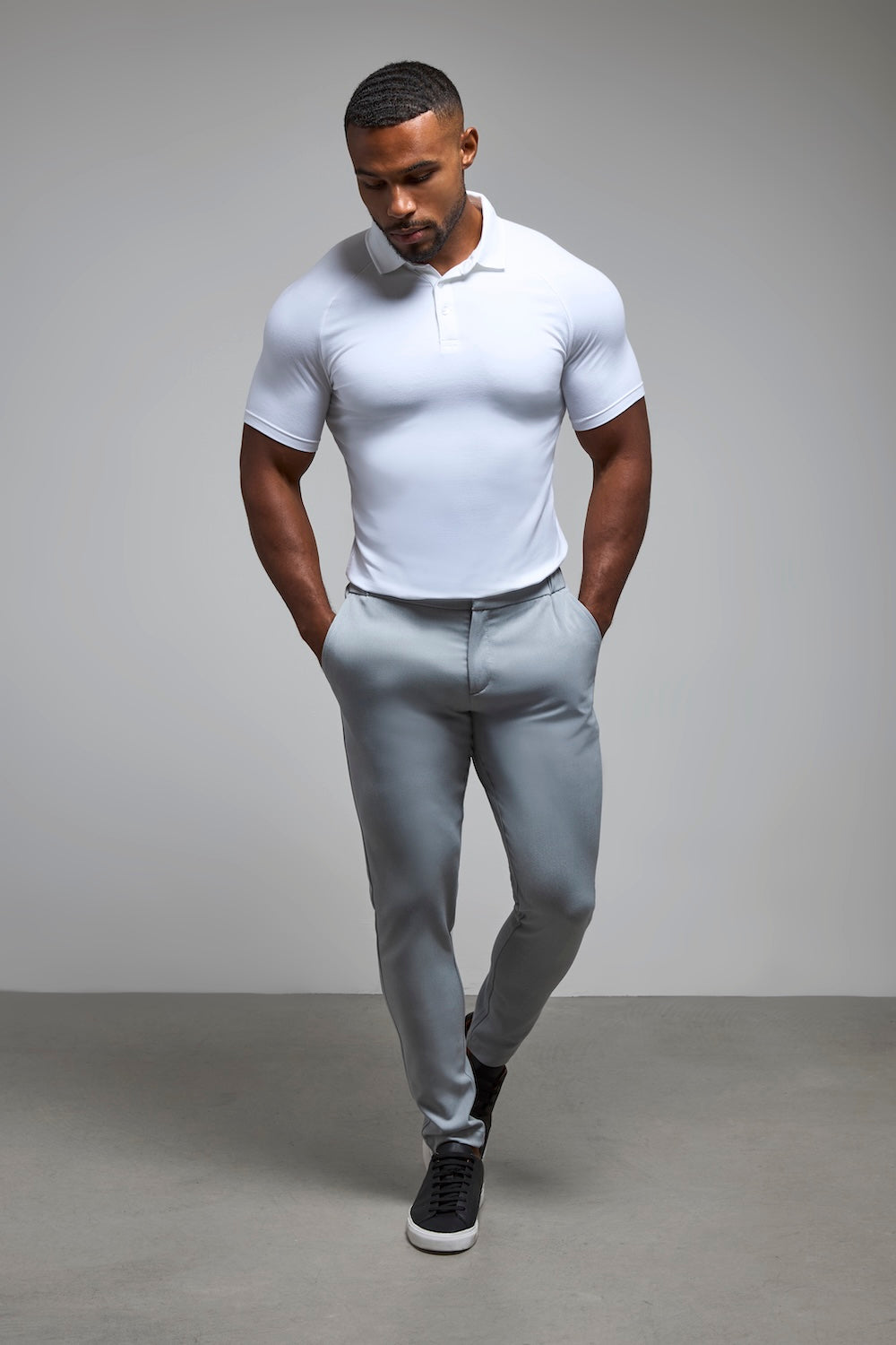 Muscle Fit Polo Shirt in White