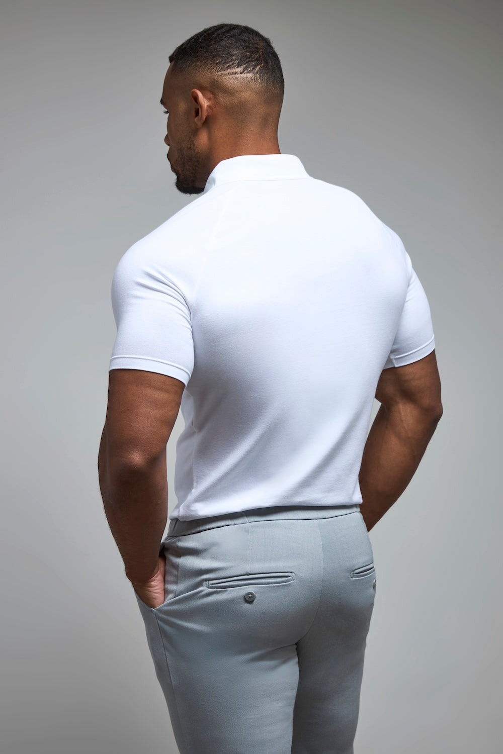 Muscle Fit Polo Shirt in White