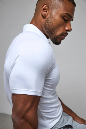 Muscle Fit Polo Shirt in White