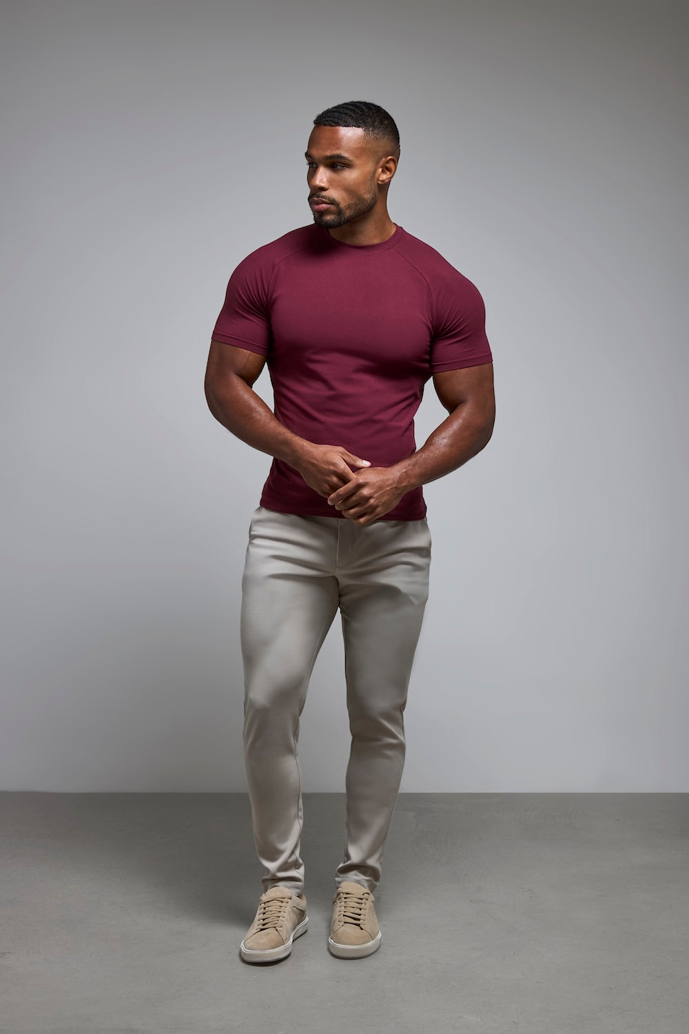 Muscle Fit T-Shirt in Burgundy