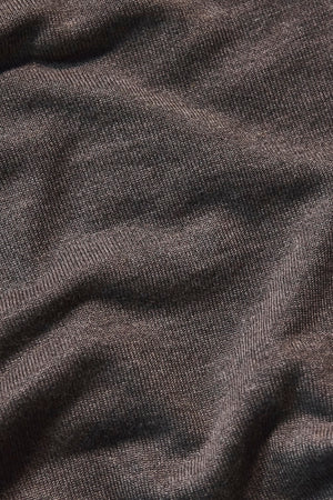 Open Collar Knitted Polo Shirt in Brown Marl