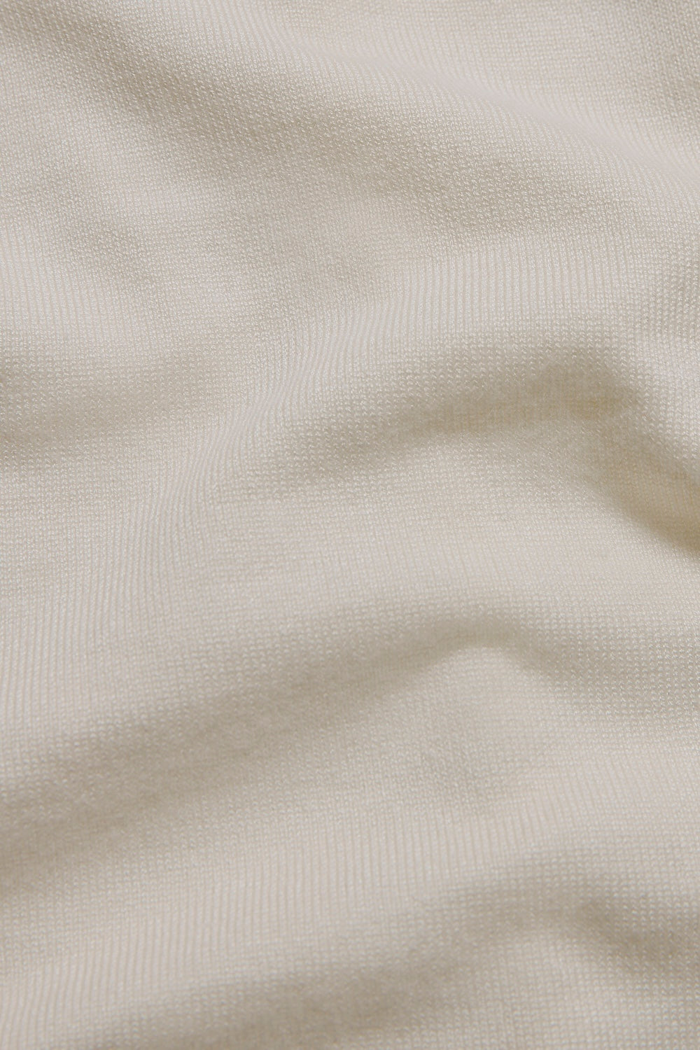 Open Collar Knitted Polo Shirt in Winter White