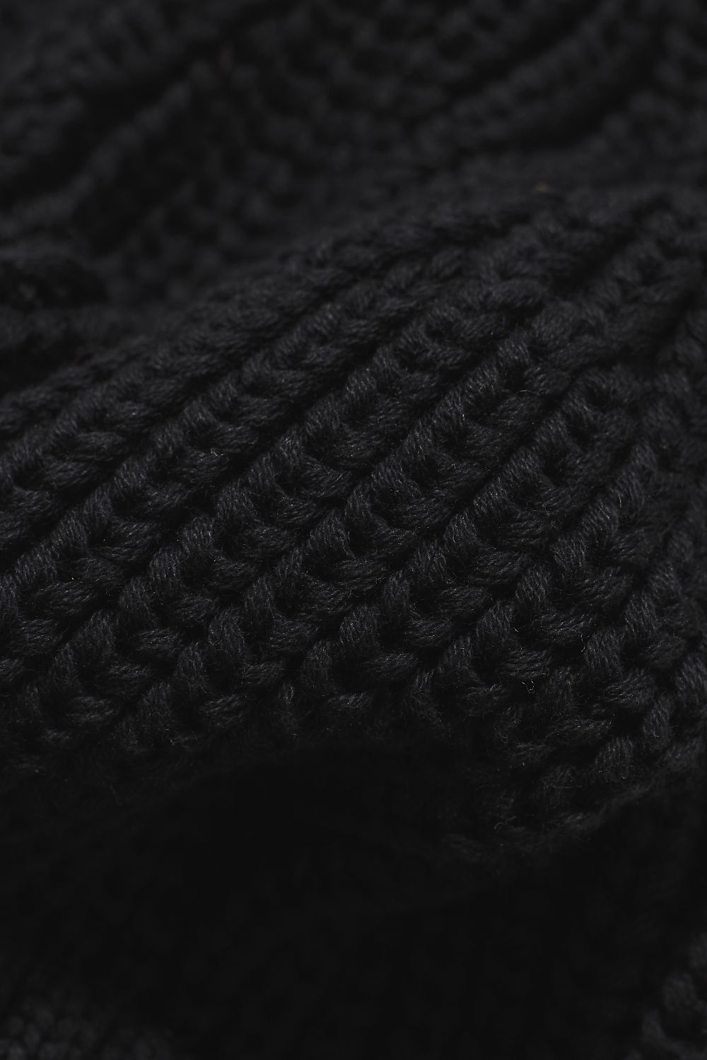 Pure Cotton Knitted Beanie in Black