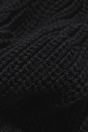Pure Cotton Knitted Beanie in Black