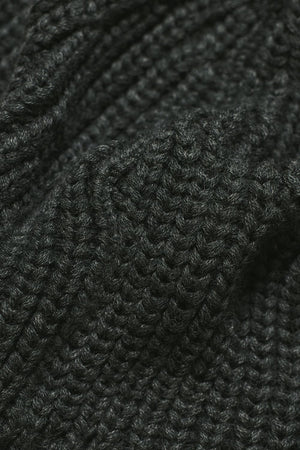 Pure Cotton Knitted Beanie in Dark Charcoal Marl