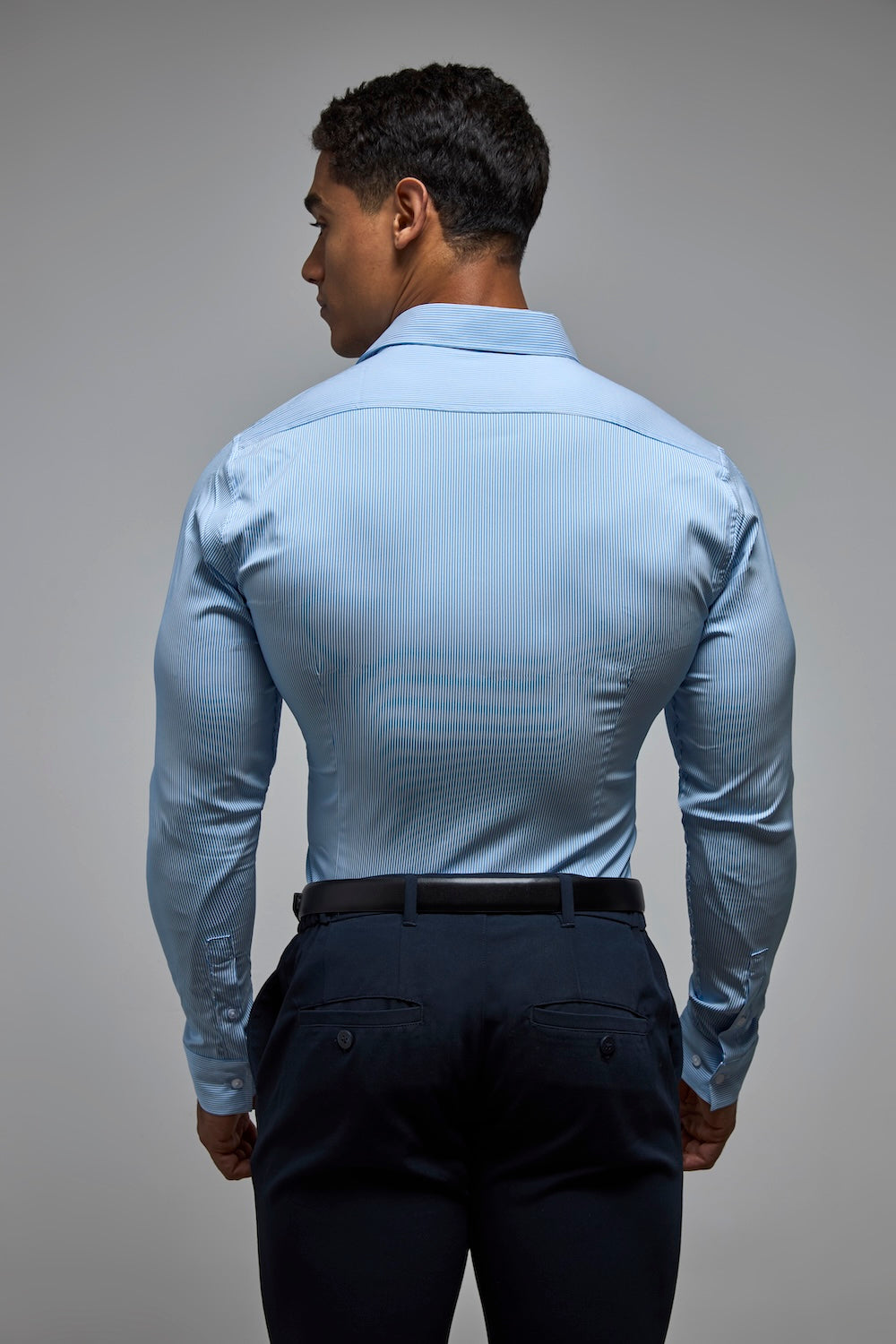Performance Business Shirt in Blue/White Bengal Stripe