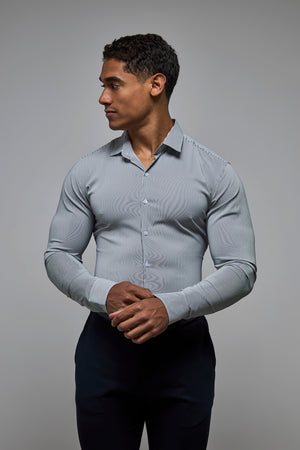 Performance Business Shirt in Navy/White Bengal Stripe