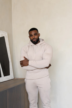Interlock Hoodie Sweat in Stone