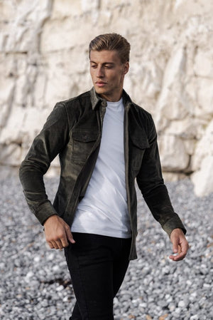 Cord Overshirt in Olive Green - TAILORED ATHLETE - ROW