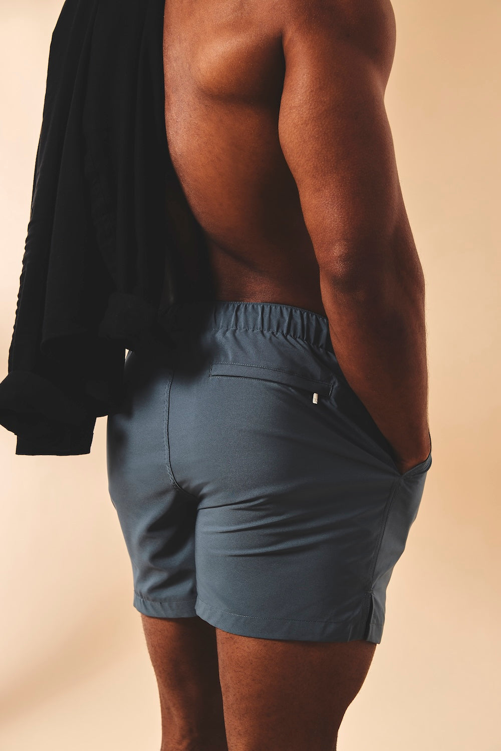 Quick Dry Plain Swim Shorts in Graphite
