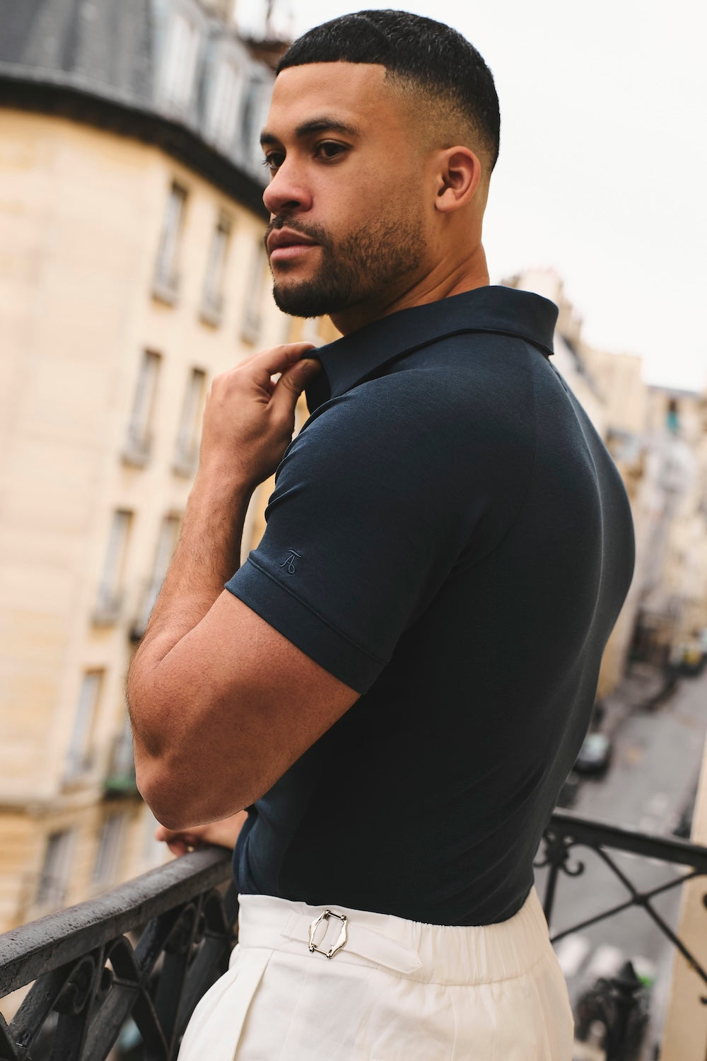 Luxe Smart Polo Shirt in Ink Blue