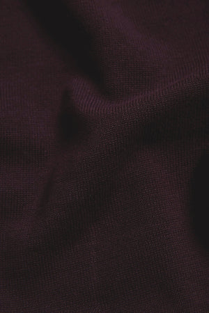 Pure Cotton Knitted Crew Neck Jumper in Dark Bordeaux