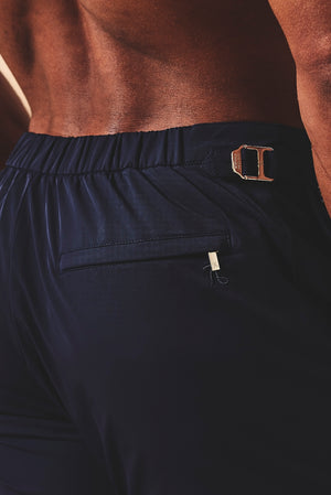 Quick Dry Hybrid Side Adjuster Swim Shorts in Navy