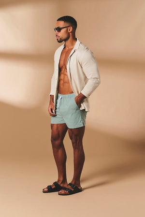 Quick Dry Plain Swim Shorts in Sage