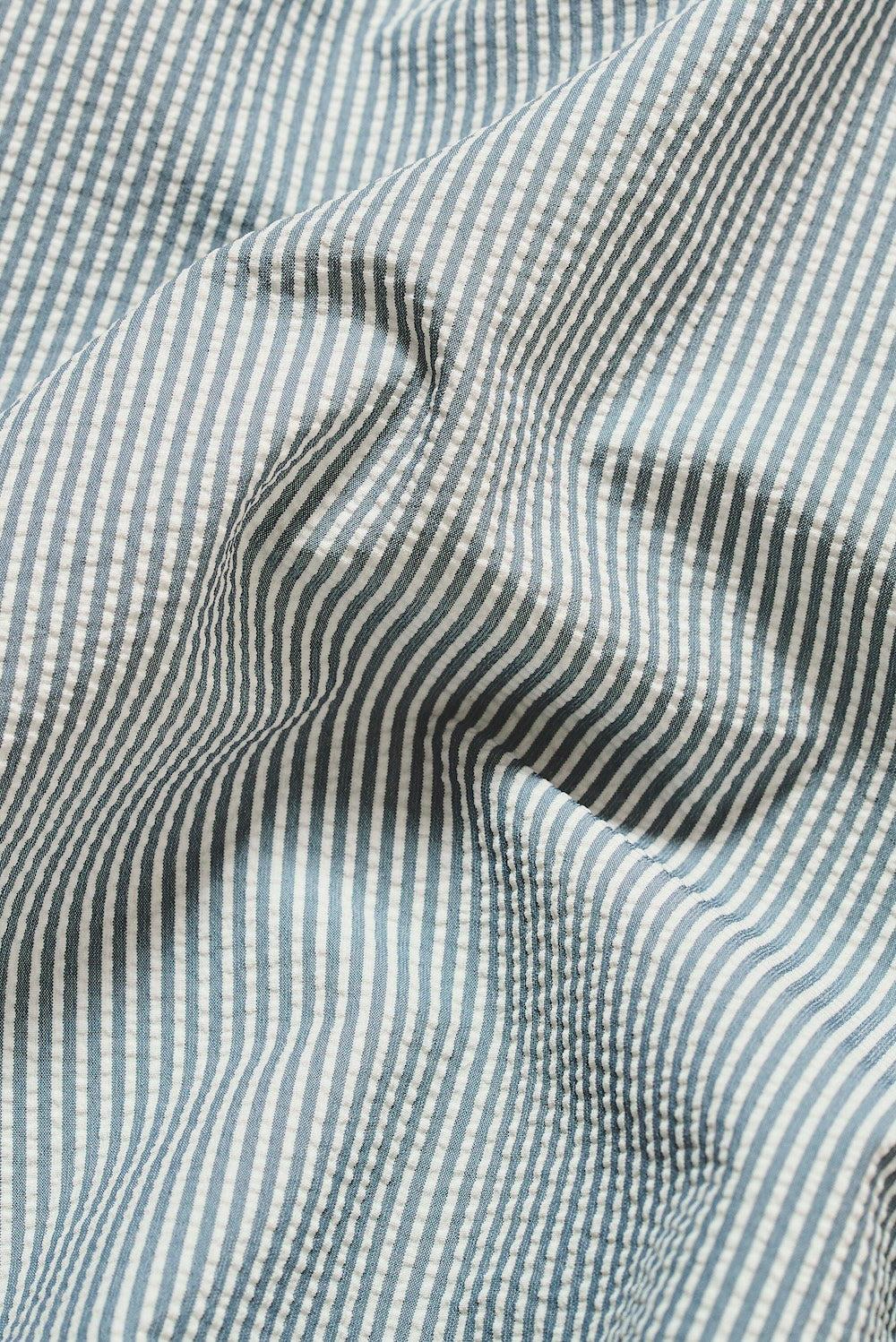 Quick Dry Seersucker Stripe Swim Short in Blue and White