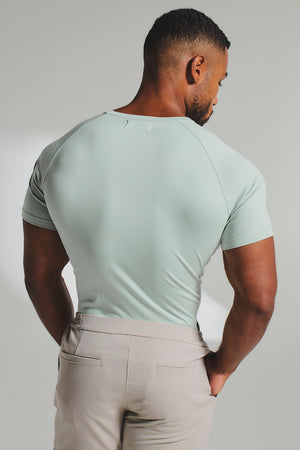 Mercerised Cotton T-Shirt in Duck Egg Blue