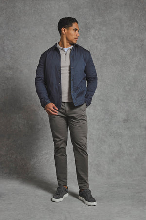 Shower Resistant Padded Coat Jacket in Navy