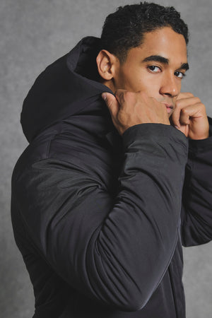 Shower Resistant Padded Parka in Black