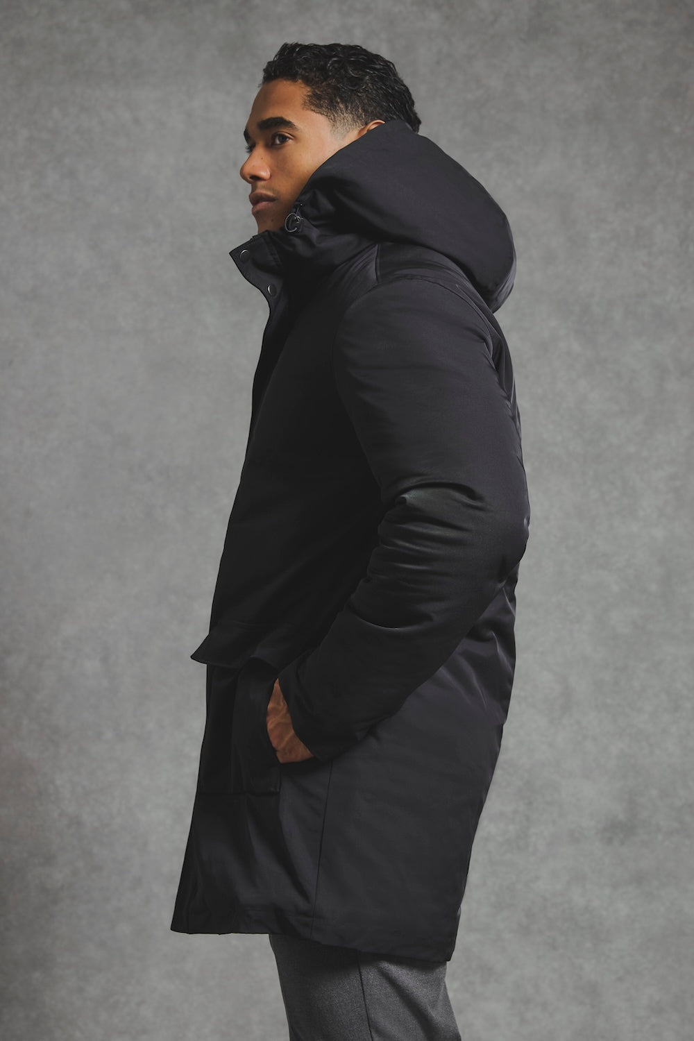 Shower Resistant Padded Parka in Black