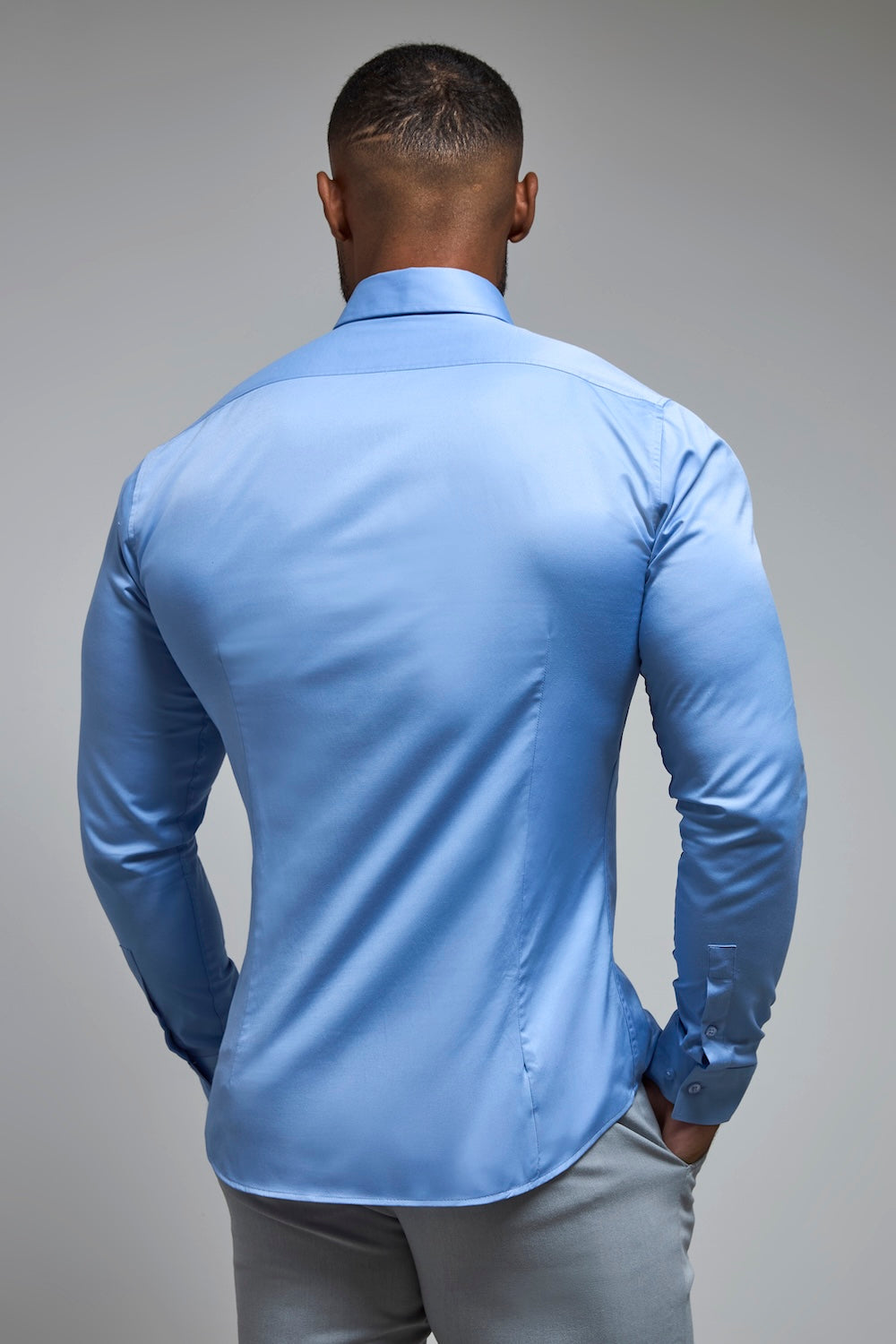Muscle Fit Signature Shirt in Mid Blue
