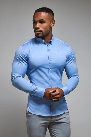 Muscle Fit Signature Shirt in Mid Blue