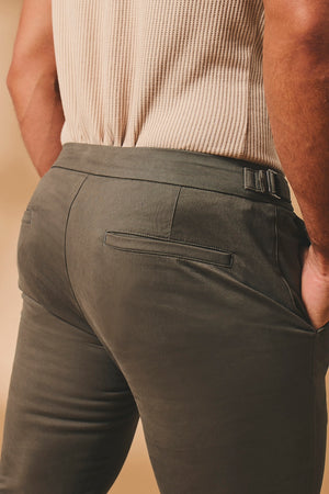 Smart Chino Side Adjuster Trousers in Mocha