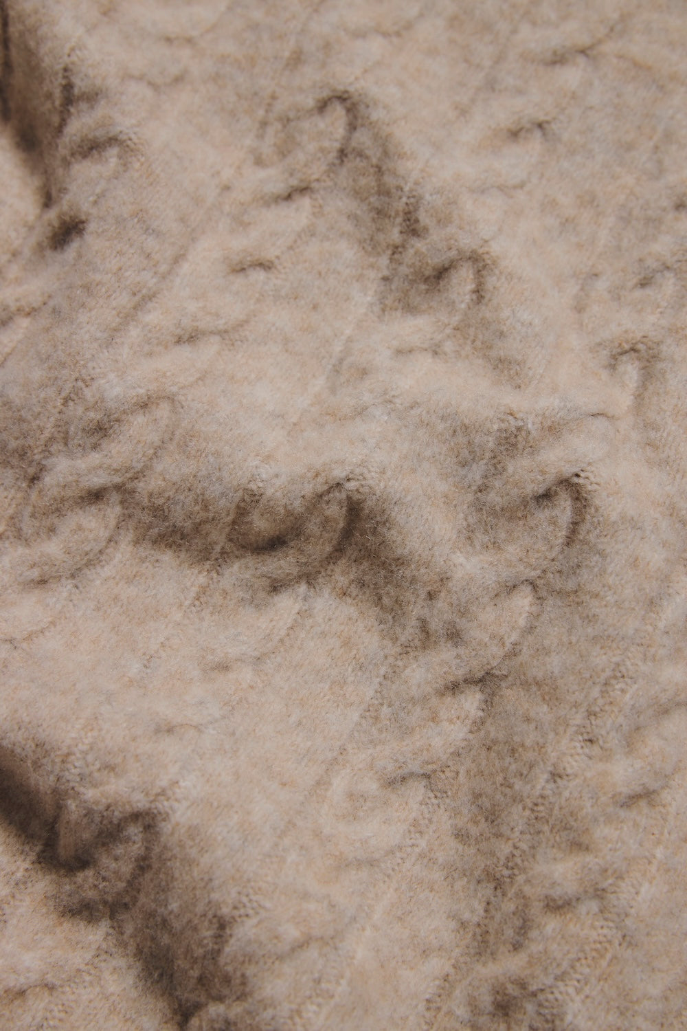 Soft Cable Crew Neck Jumper in Neutral