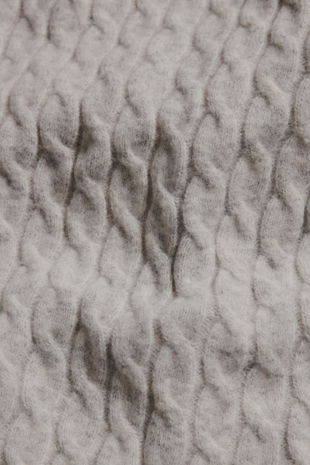 Soft Cable Half Zip Neck Jumper in Grey Marl