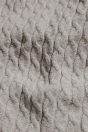 Soft Cable Half Zip Neck Jumper in Grey Marl