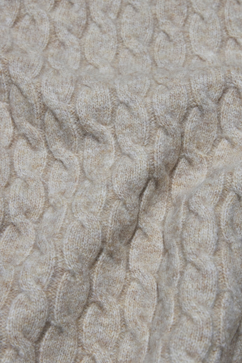 Soft Cable Half Zip Neck Jumper in Neutral Marl